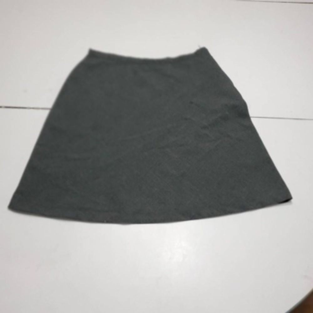 American Outpost Womens A Line Skirt Gray Heathered Above Knee Side Zipper 6